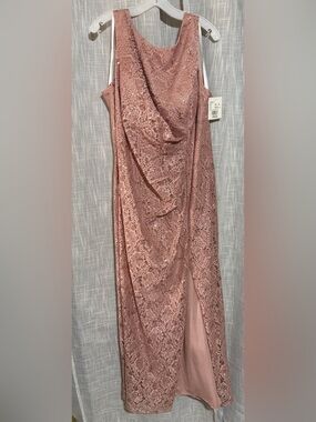 NWT Oleg Cassini 18 Glitter Rose Lace Gown Dress Mother Bride